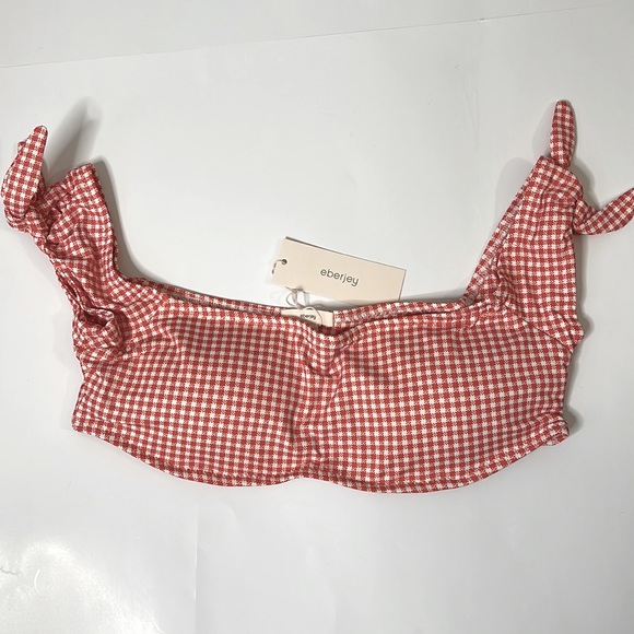 Eberjey Betty Delilah Swim Top. Checkered red/white. Perfect w/daisy dukes. New - Picture 7 of 12
